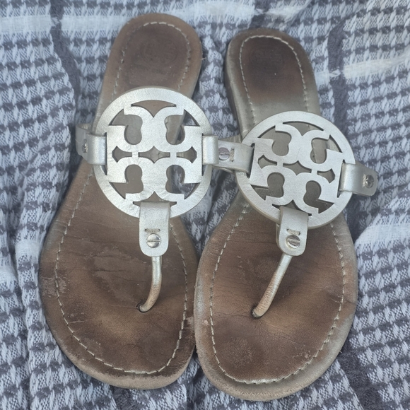 Tory Burch Shoes - Tory Burch Miller distressed Sandal leather size 9.5